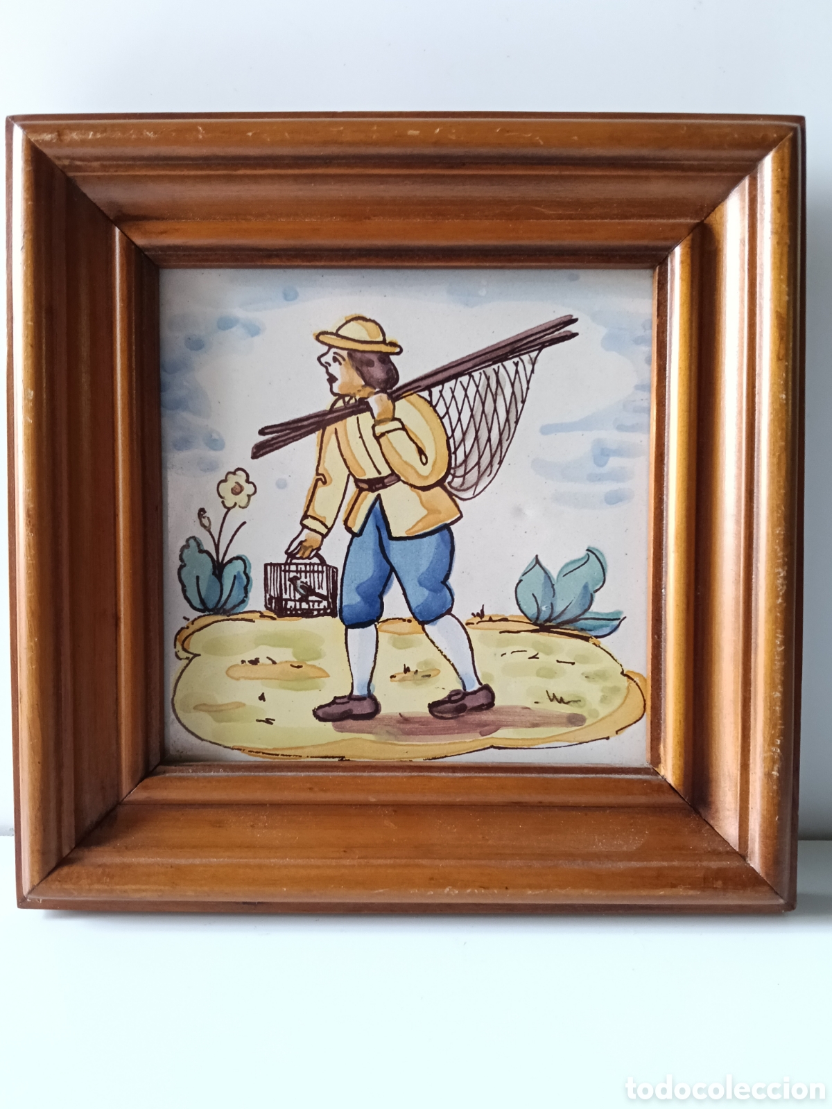 Vintage: Azulejo de cer&aacute;mica esmaltada. ( Artes y oficios )