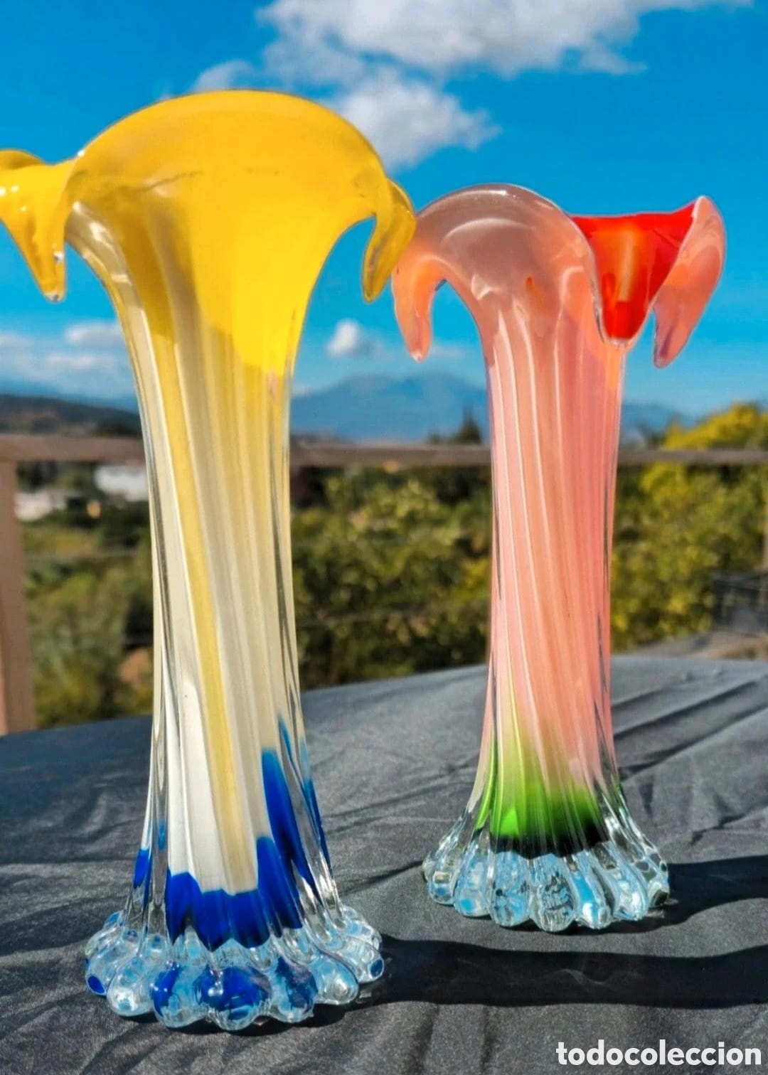 Vintage: Artesanal Jarrones cristal