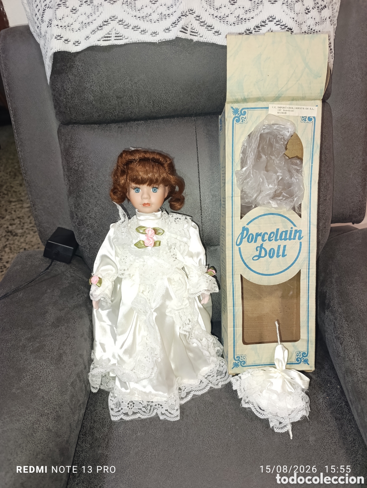 Vintage: Mu&ntilde;eca de porcelana antigua The Classic Collection con vestido y caja original