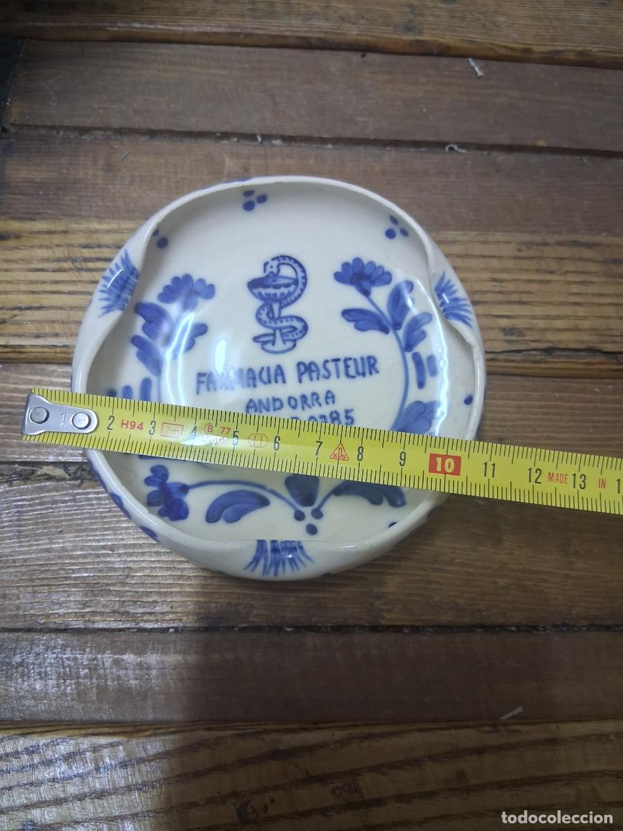 Vintage: Plato cenicero de cer&aacute;mica Farmacia Pasteur Andorra medicina
