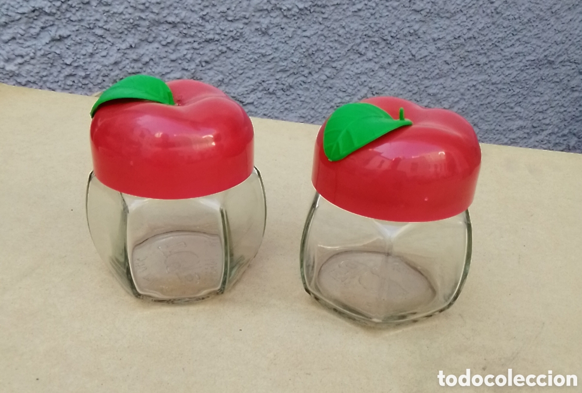 Vintage: 2 tarros de cocina de cristal