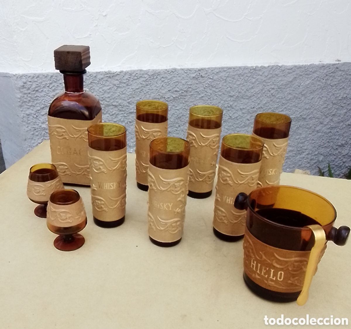 Vintage: Juego de co&ntilde;ac a&ntilde;os 60-70