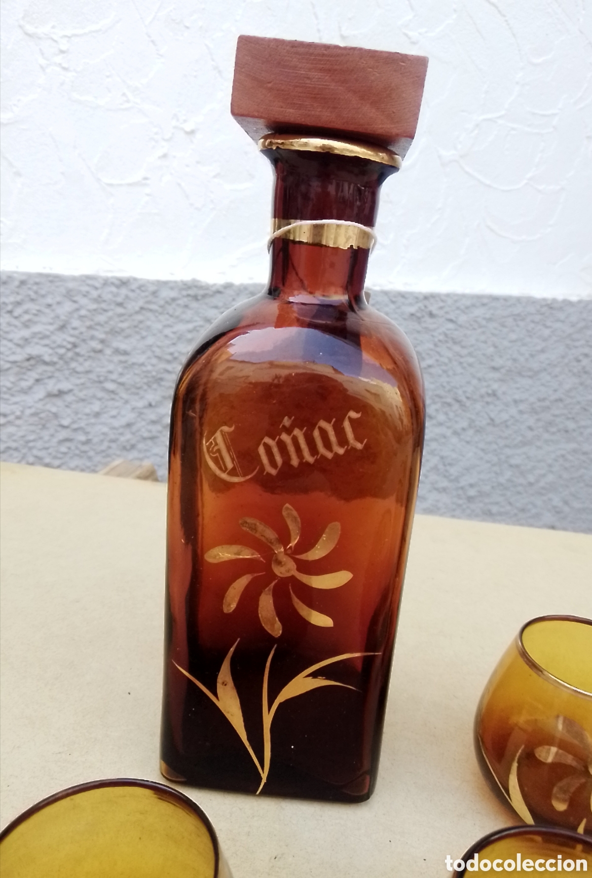 Vintage: Juego botella y vasos co&ntilde;ac - Foto 2