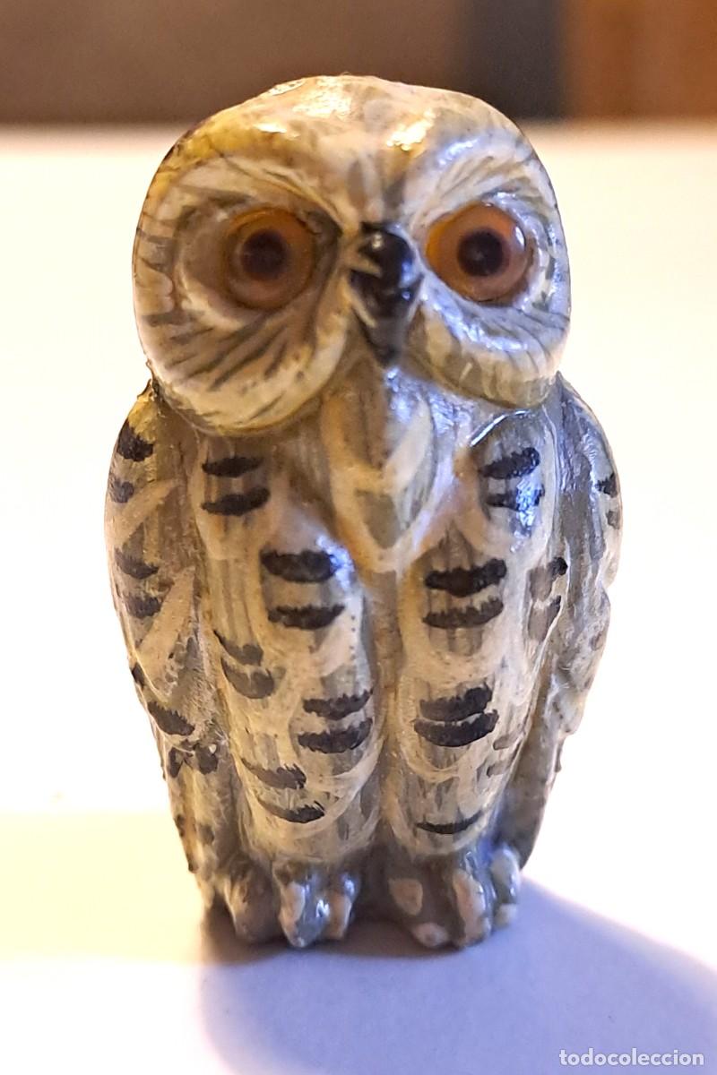 Vintage: PEQUE&Ntilde;A FIGURA DECORATIVA DE BUHO DE CERAMICA (4 cm)
