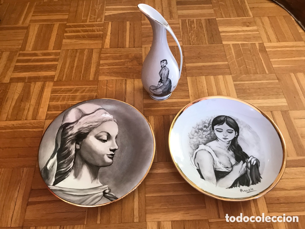Vintage: Juego de jarra y dos platos