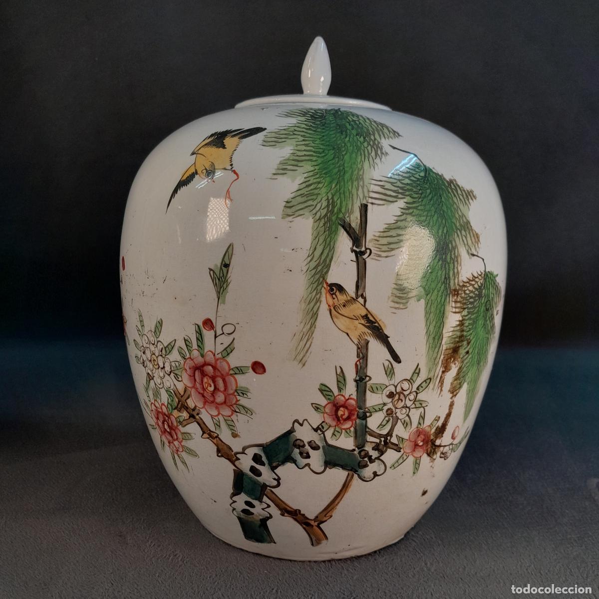 Vintage: ANTIGUO TARRO DE SOBREMESA CON TAPA EN PORCELANA FAMILIA ROSA. DINAST&Iacute;A QING. S.XIX