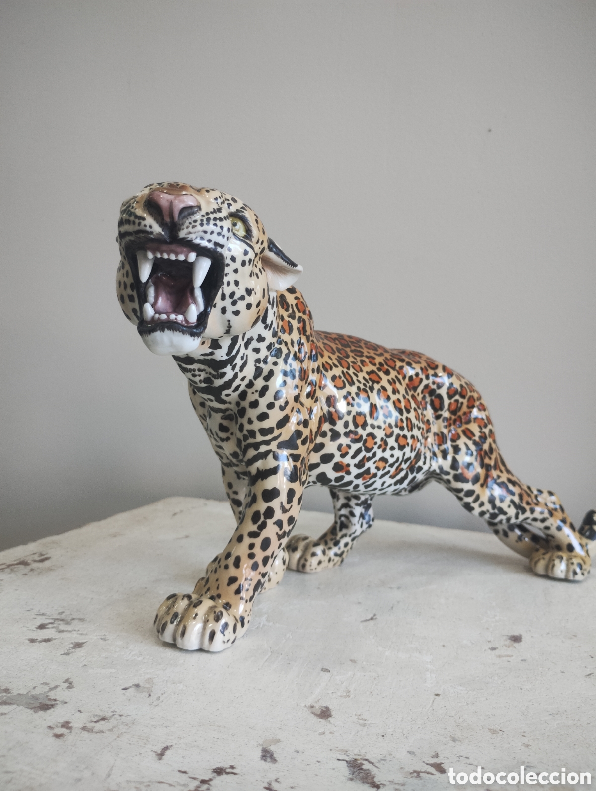 Vintage: Leopardo de ceramica