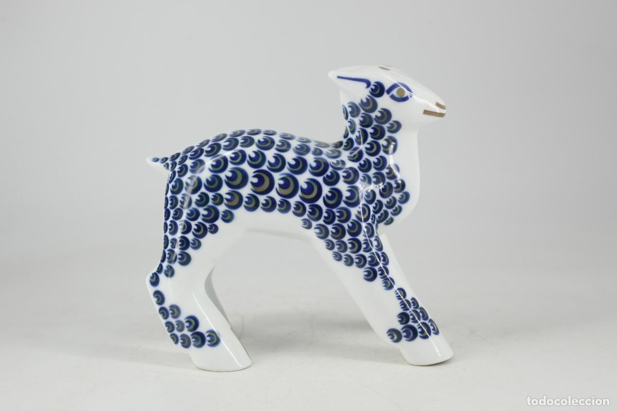 Vintage: Cer&aacute;mica Sargadelos Galicia Oveja Colecci&oacute;n Exclusiva blanco azul