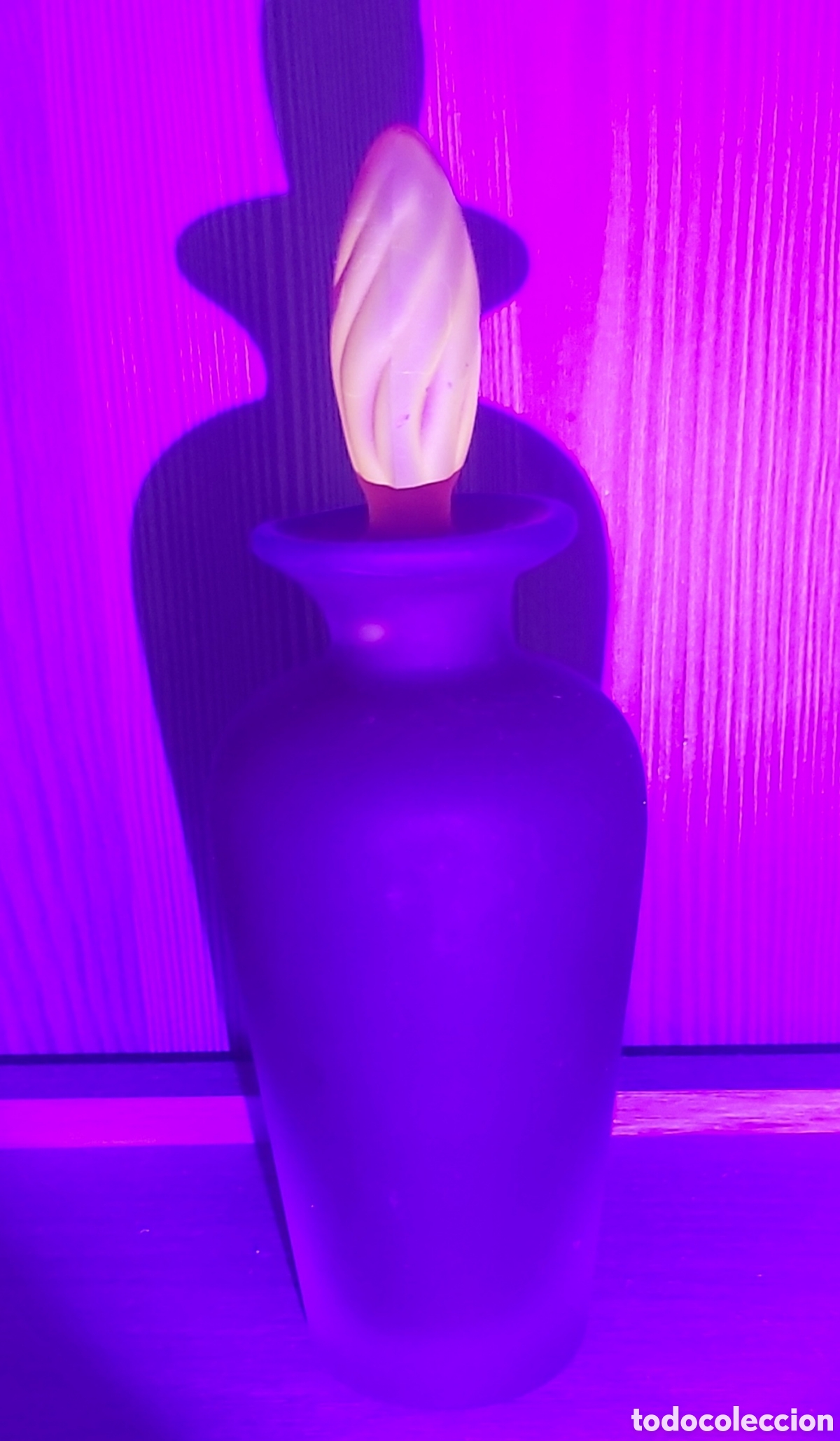 Vintage: Botella Murano Vintage Franco Moretti - Vidrio Satinato Rojo - Tap&oacute;n Reactivo UV