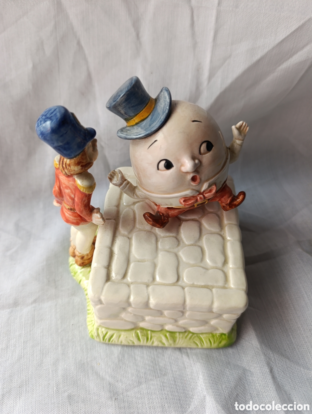 Vintage: Caja de m&uacute;sica cer&aacute;mica QUON-QUON Japan 1983 - Humpty Dumpty &rdquo;Once Upon a Time&rdquo; - 15 cm