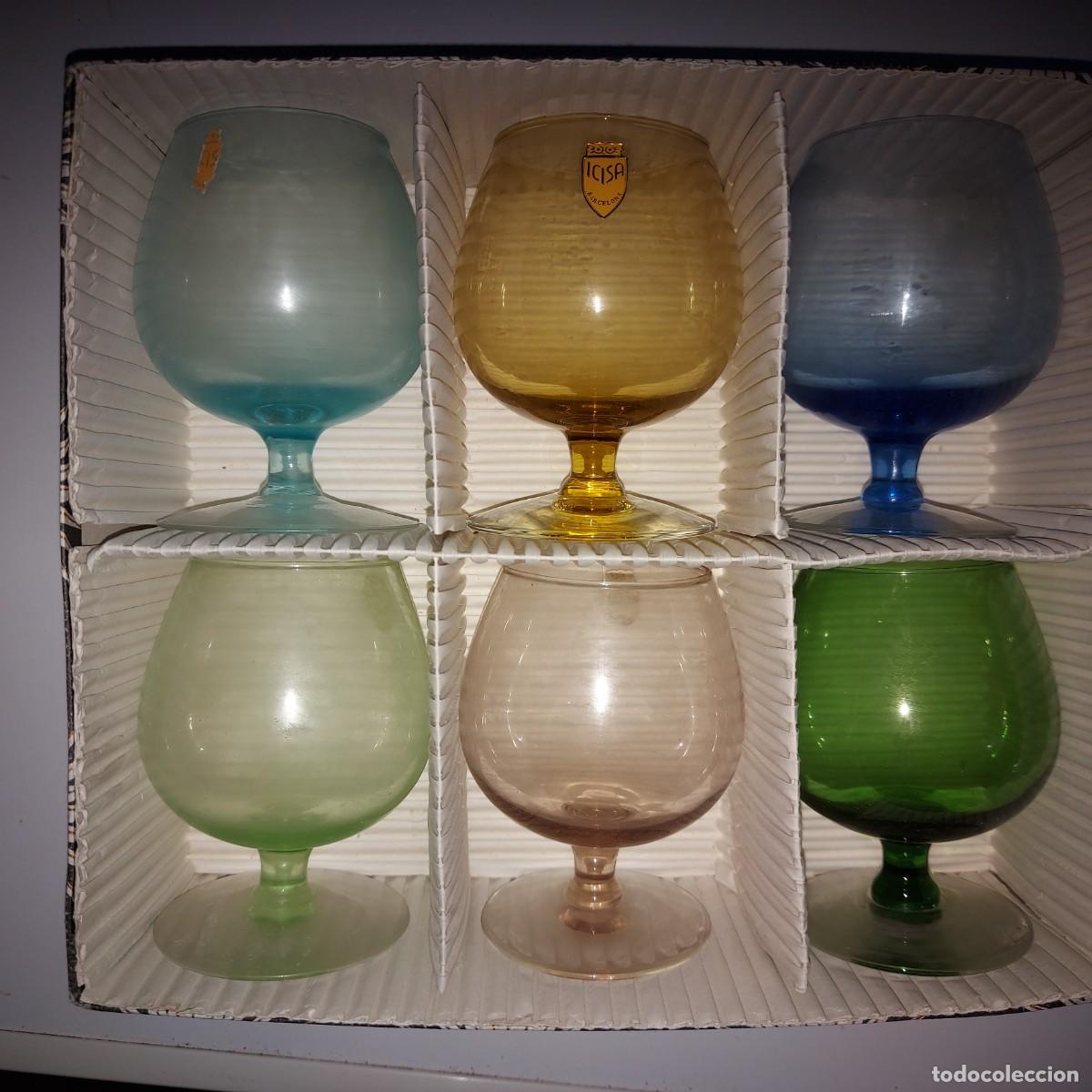 Vintage: JUEGO DE 6 COPAS DE CRISTAL DE ICISA BARCELONA. VINTAGE