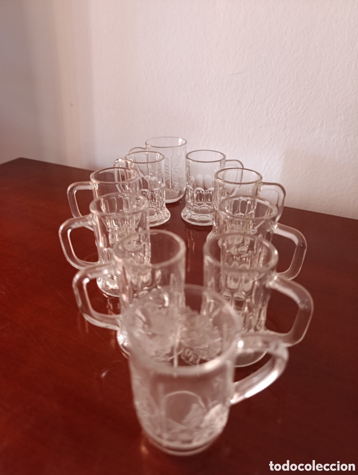 Vintage: Lote de vasos con asa para chupitos de cristal - vintage -