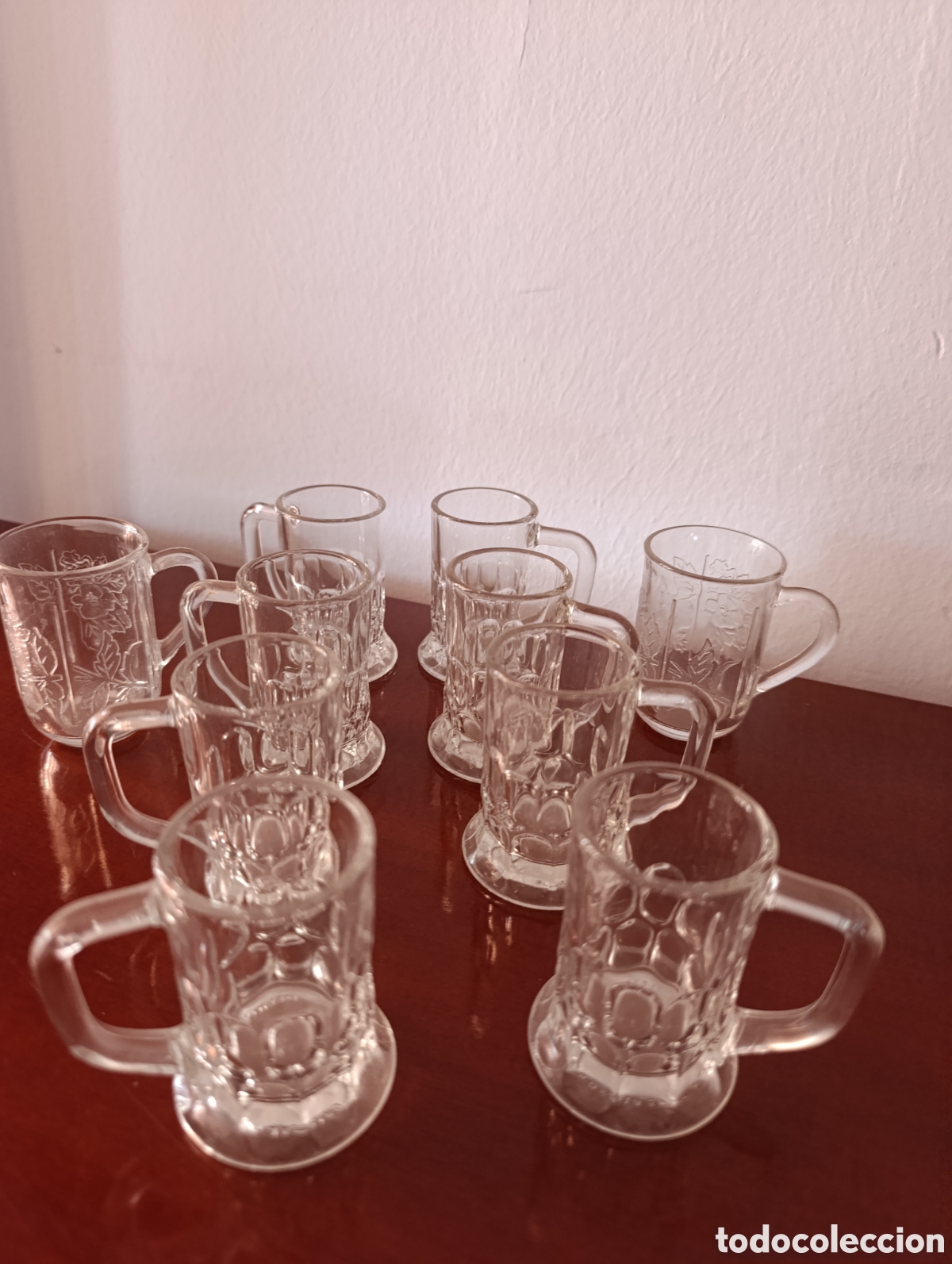 Vintage: Lote de vasos con asa para chupitos de cristal - vintage -