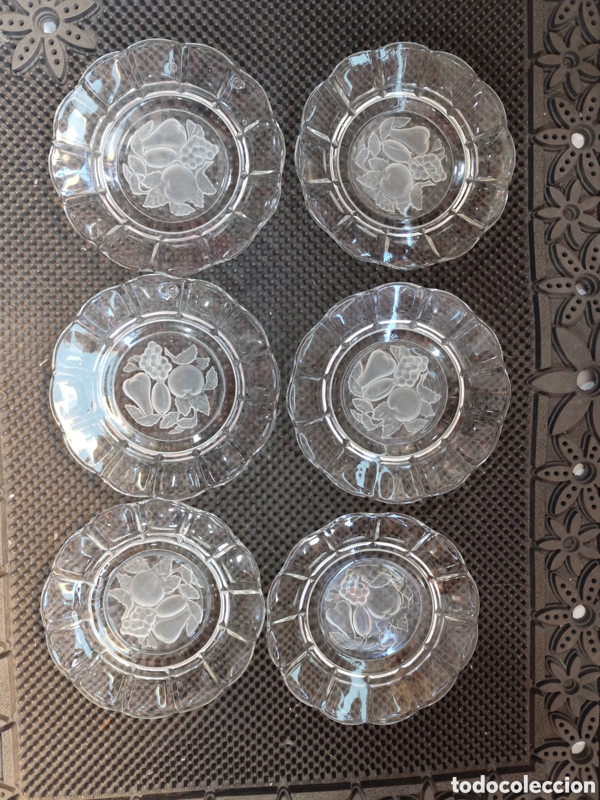 Vintage: LOTE DE 6 PLATITOS DE CRISTAL VINTAGE