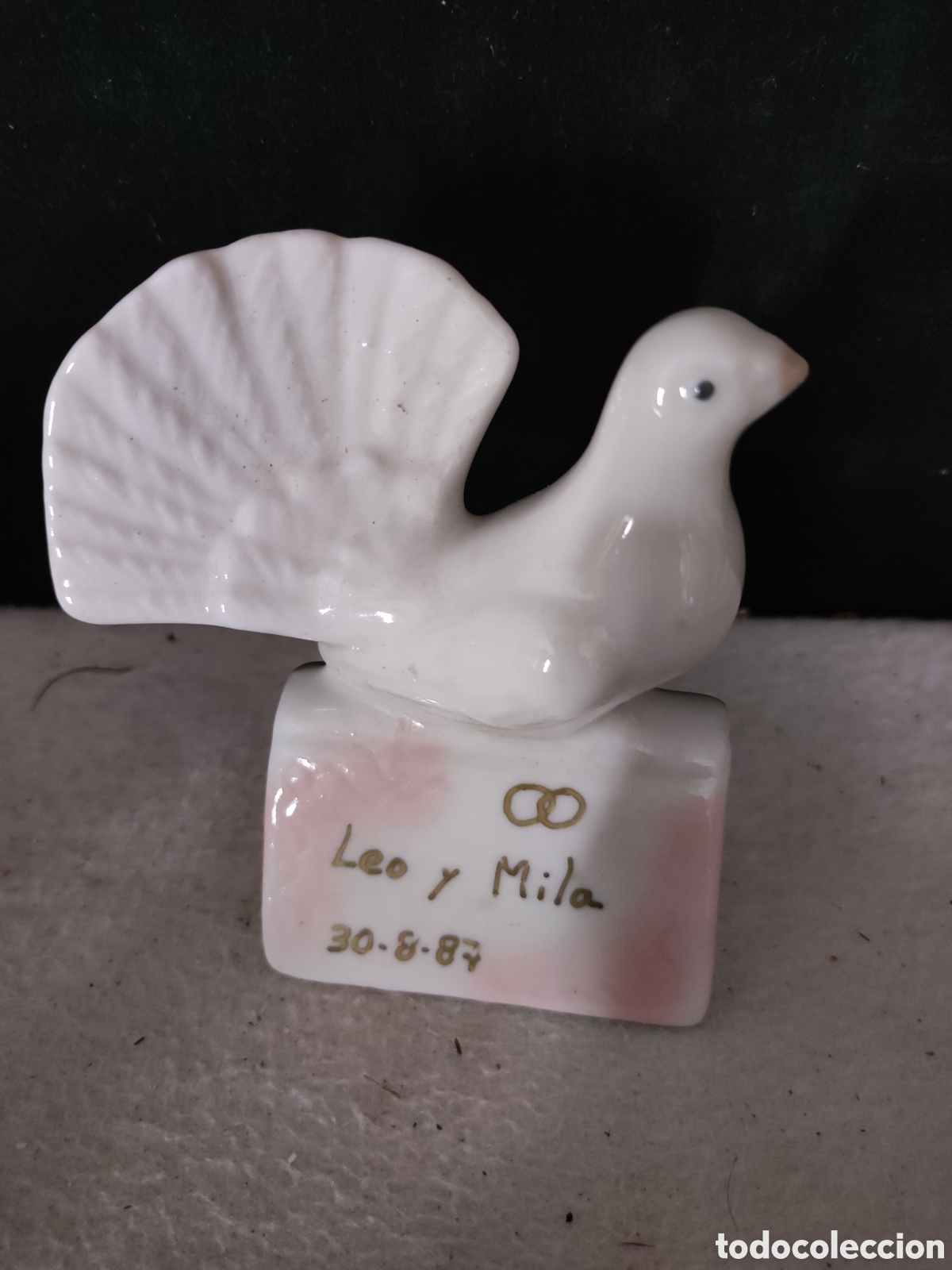 Vintage: Paloma de recuerdo de porcelana