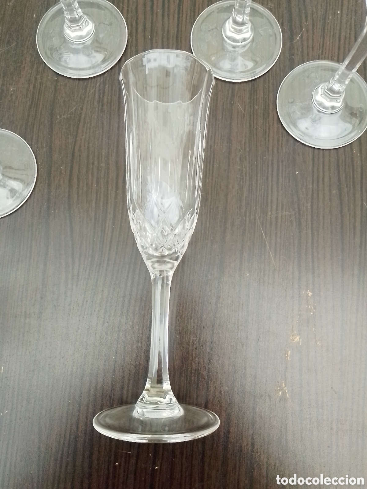 Vintage: 14 copas de cava cristal - Foto 2
