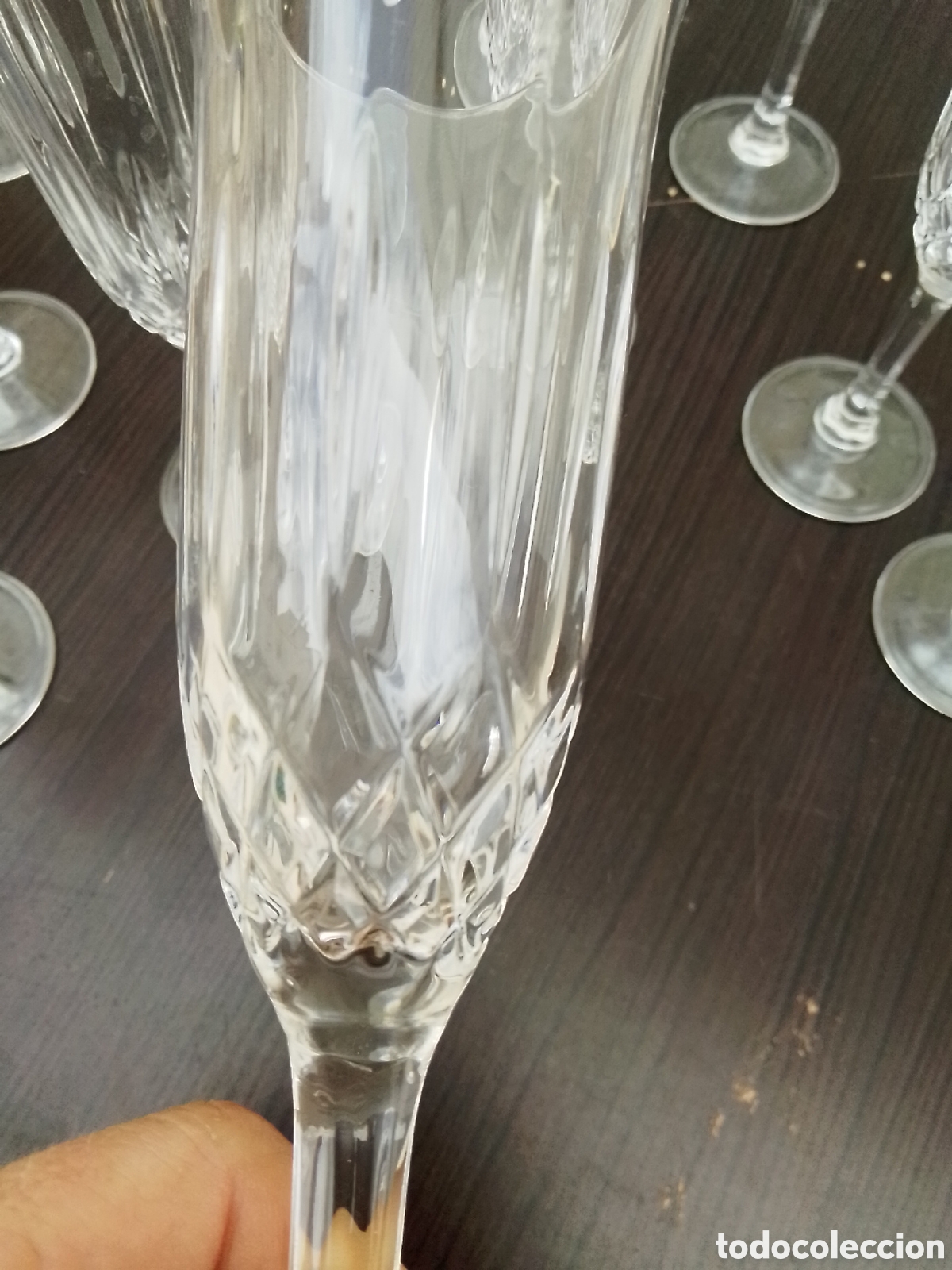 Vintage: 14 copas de cava cristal - Foto 3