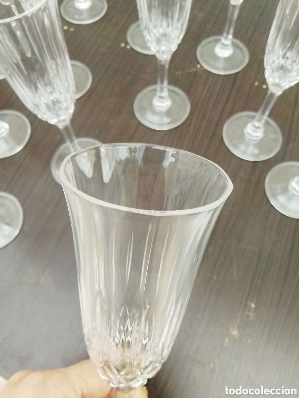 Vintage: 14 copas de cava cristal - Foto 5