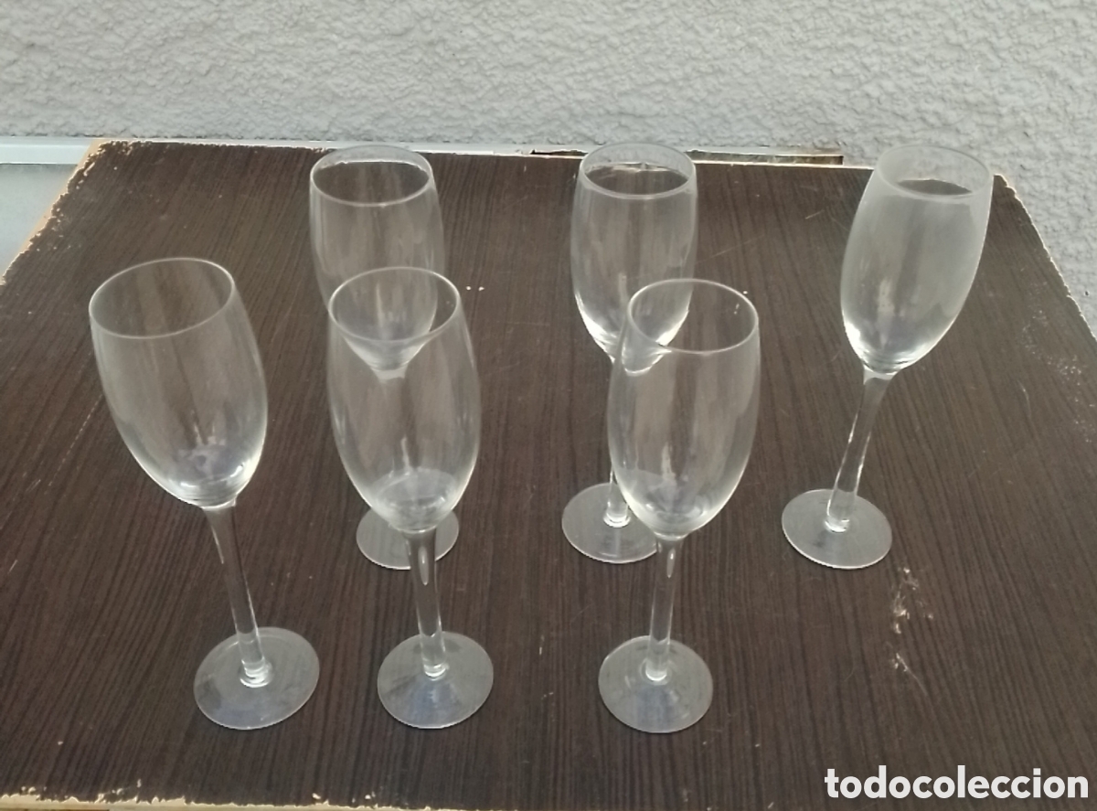 Vintage: 6 copas de vino de cristal