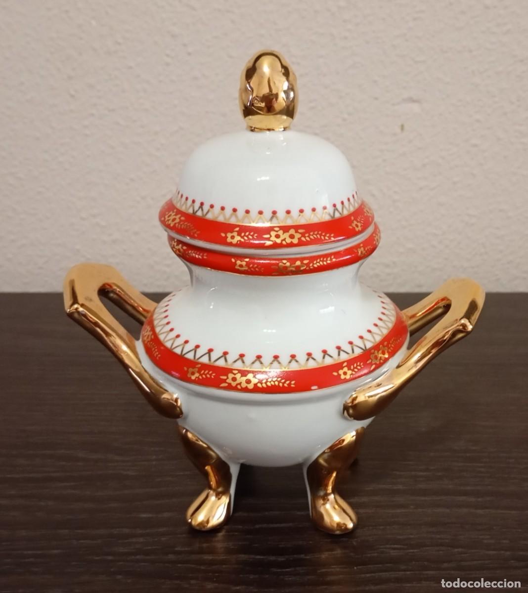 Vintage: BONITO JARRON-AZUCARERO CON TAPA DE PORCELANA FINA,MARCA SWEET,DENTRO UN LOGOTIPO &rdquo;HY&rdquo;,