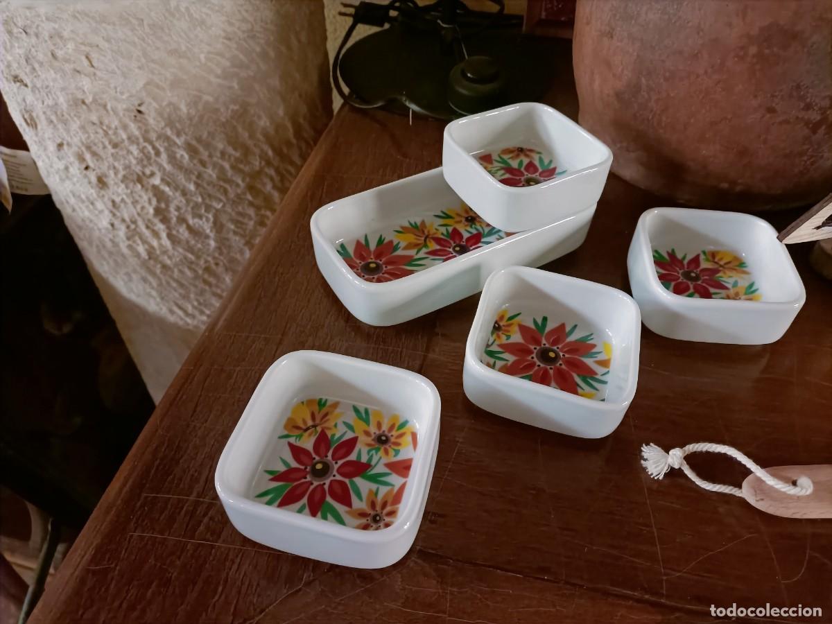 Vintage: Set Cuencos Cer&aacute;mica Italiana Flores Vintage