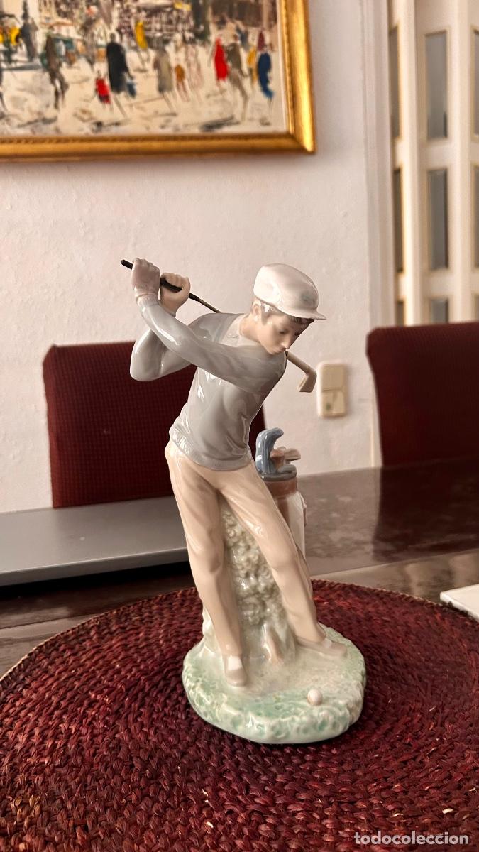 Vintage: Figura de lladr&oacute; de un jugador de golf