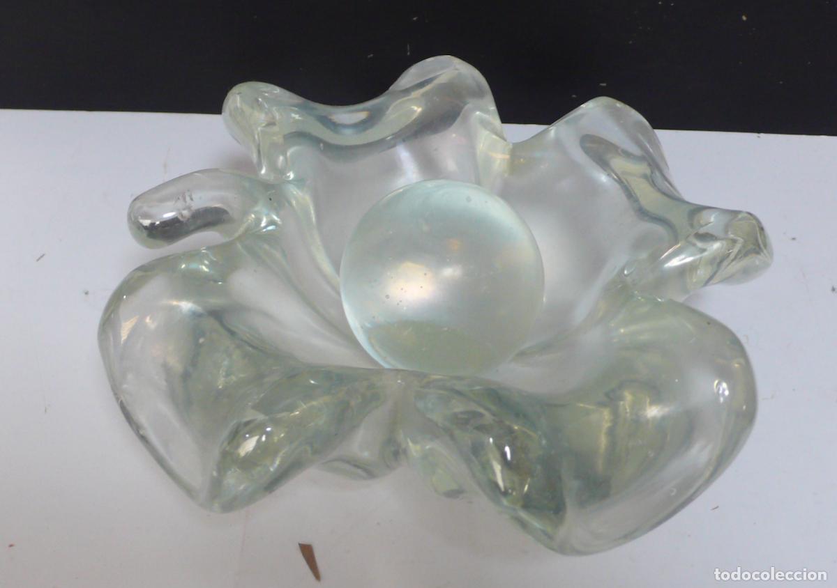 Vintage: BOL DE CRISTAL EN FORMA DE HOJA