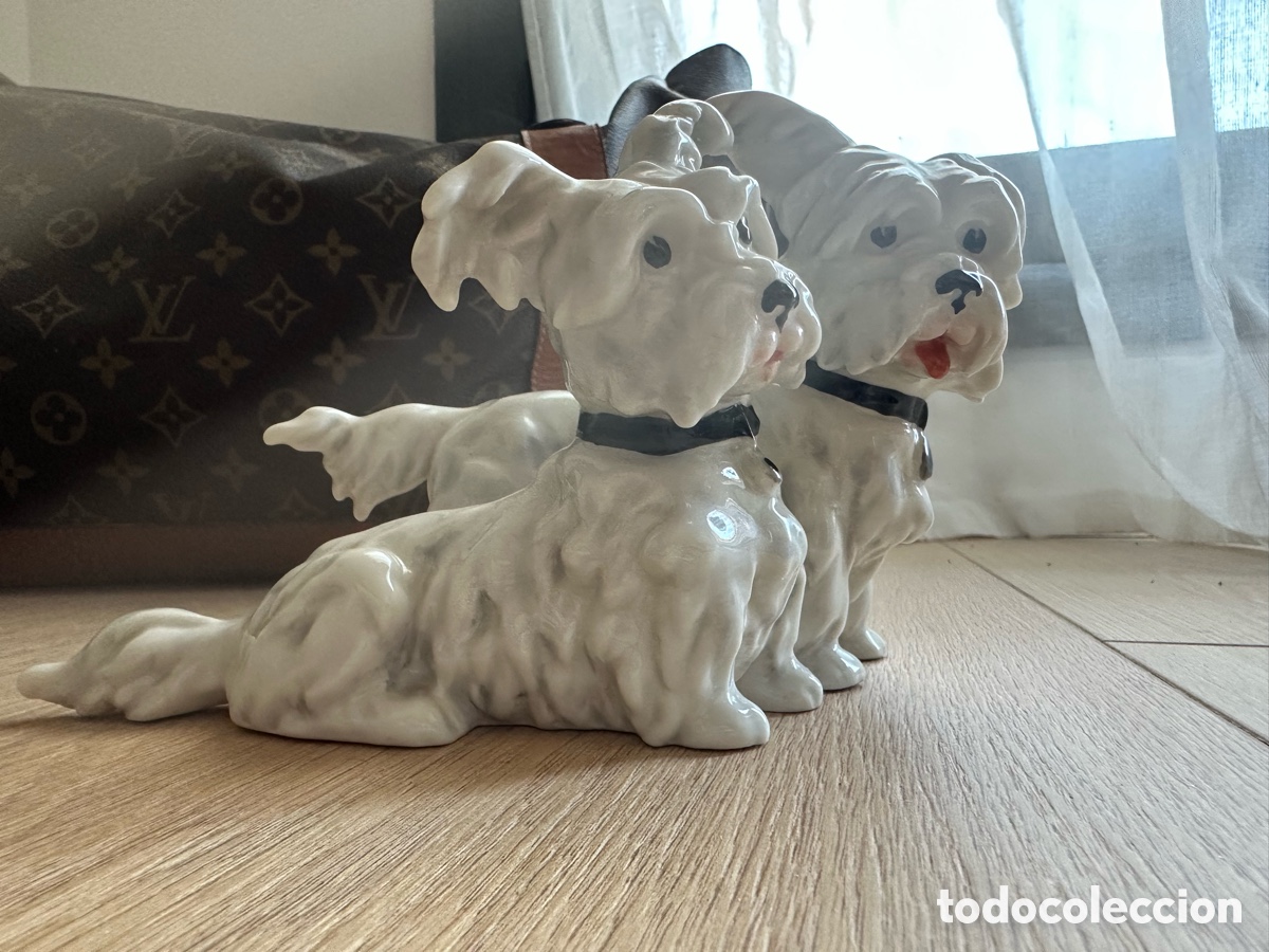 Vintage: Perros porcelana alemana de la firma alemana Frankenthal Wessel