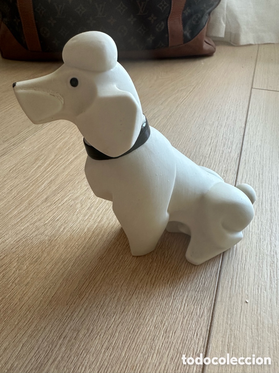 Vintage: Perro porcelana caniche blanco