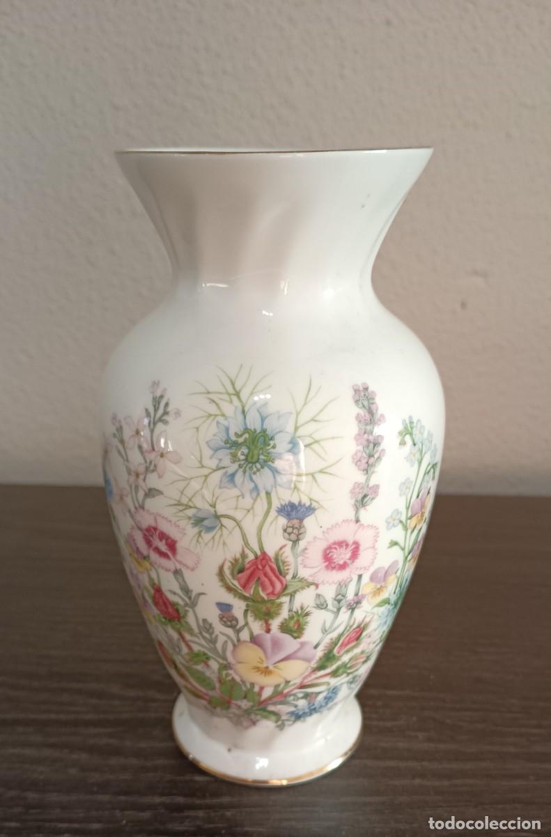 Vintage: BONITO JARRON DE PORCELANA FINA, AYNSLEY, PATR&Oacute;N WILD TUDOR,VINTAGE DE LOS A&Ntilde;OS 80