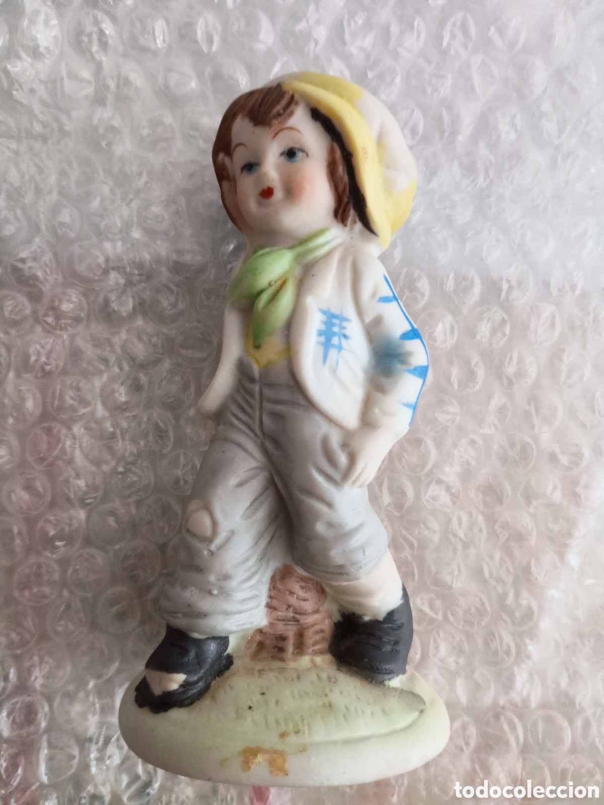 Vintage: Figura decorativa vintage de porcelana Ni&ntilde;o Campesino