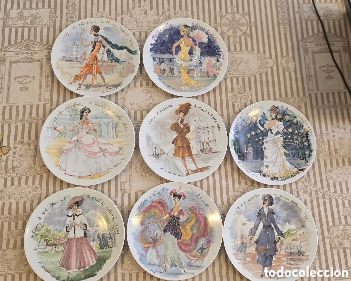 Vintage: 8x Platos de pared de porcelana de Limoges