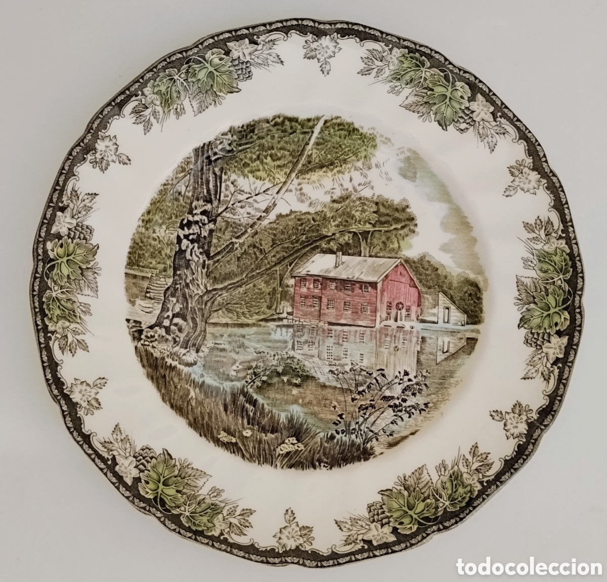 Vintage: Conjunto de 5 platos Johnson Bros.The Friendly Village colecci&oacute;n. The Friendly Village colecci&oacute;n.