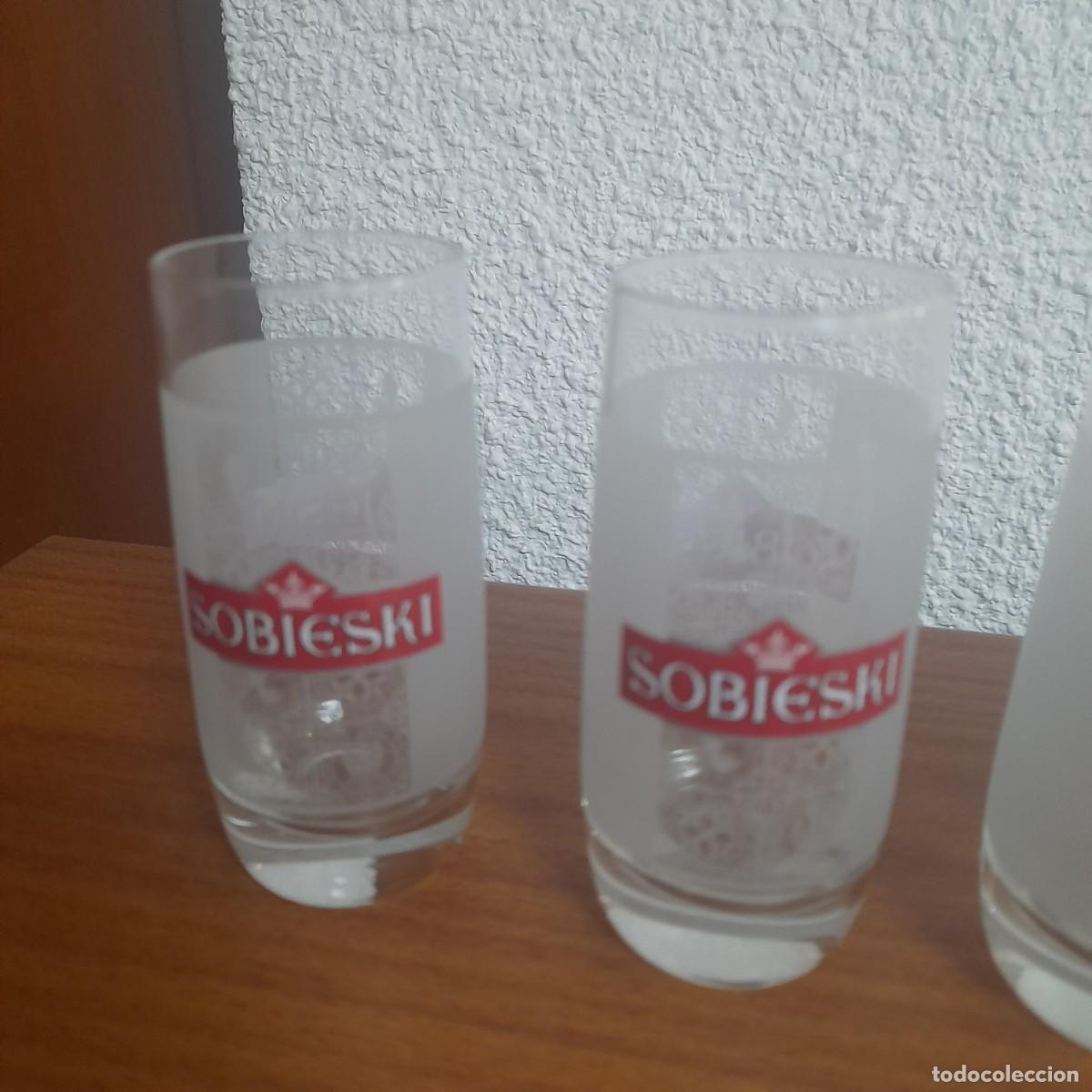 Vintage: LOTE 6 BONITOS VASOS CHUPITOS VODKA SOBIESKI