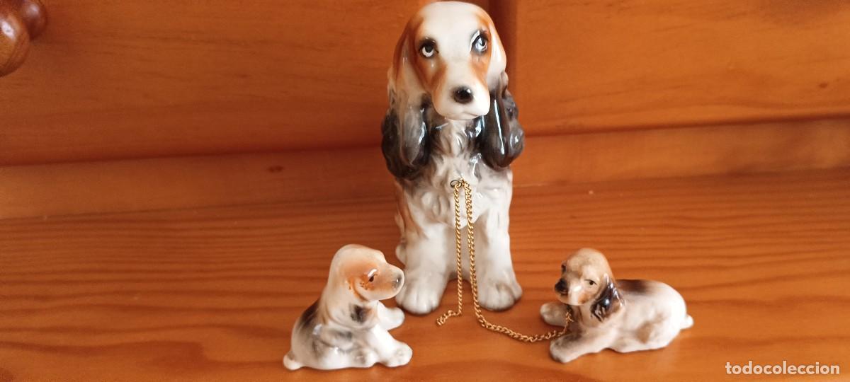Vintage: Familia de perros porcelana vintage
