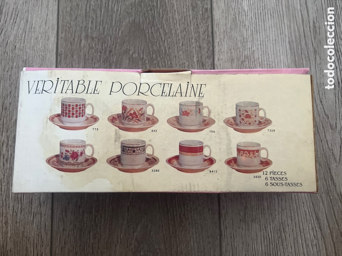 Vintage: Juego de tazas y platos para caf&eacute; o t&eacute; de porcelana