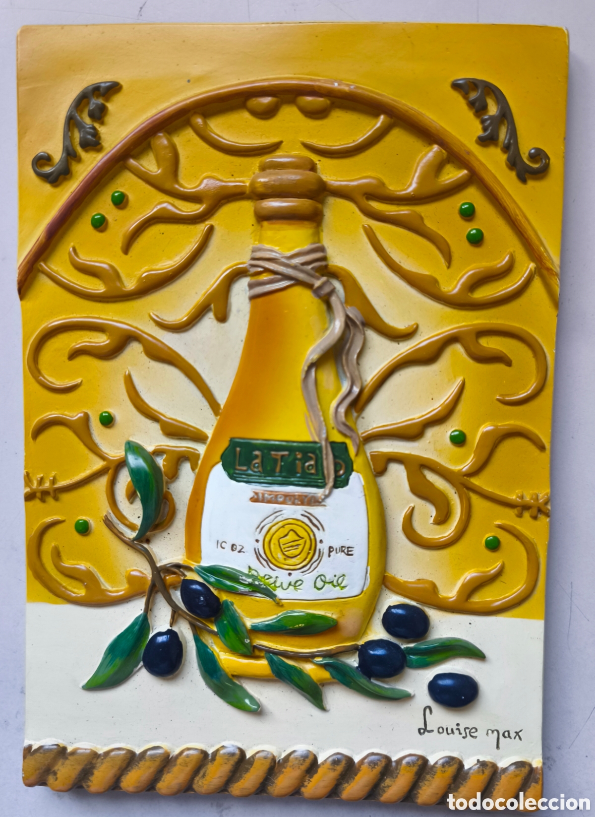 Vintage: Placa decorativa de cer&aacute;mica artesanal, tem&aacute;tica mediterr&aacute;nea. Louise Max