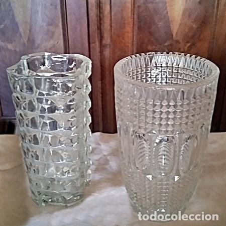 Vintage: Set de dos jarrones retro de cristal