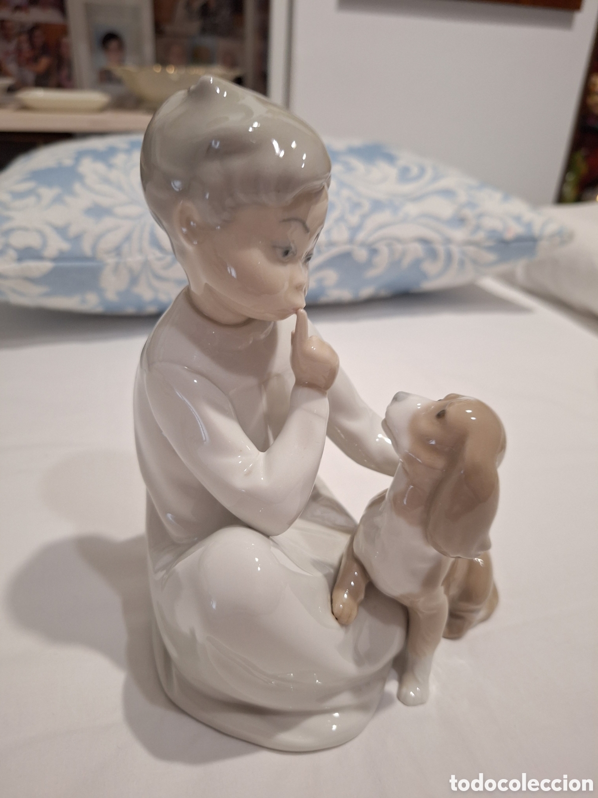 Vintage: FIGURA Lladro Ni&ntilde;a con perro.En perfecto estado.