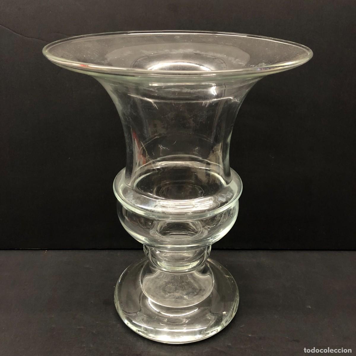 Vintage: PRECIOSO FLORERO O JARRON DE CRISTAL - COPA - GRANDES DIMENSIONES - 27 X 21,5 CM