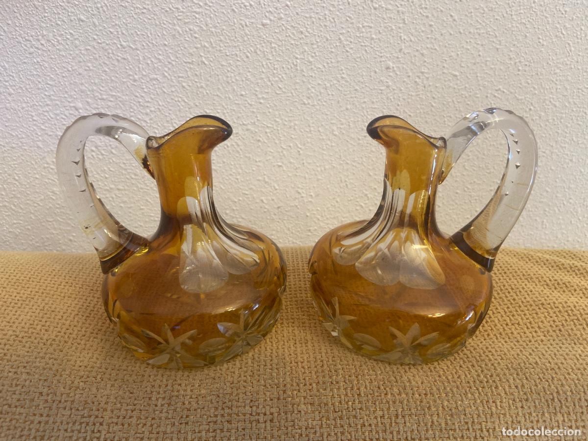 Vintage: Aceiteras cristal tallado antiguas