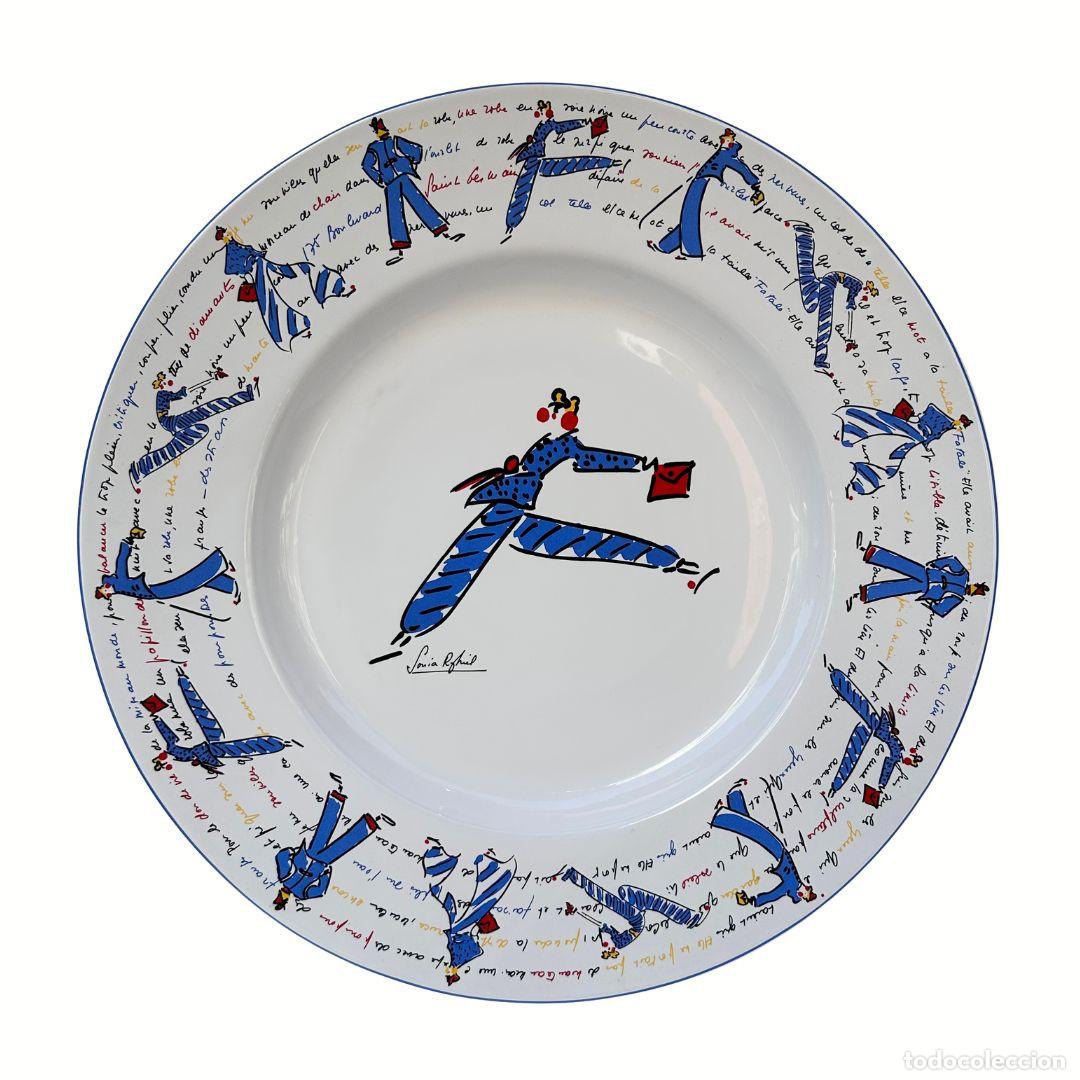 Vintage: Gran plato de porcelana, firmado Sonia Rykiel, 90&rsquo;s &ndash; Francia