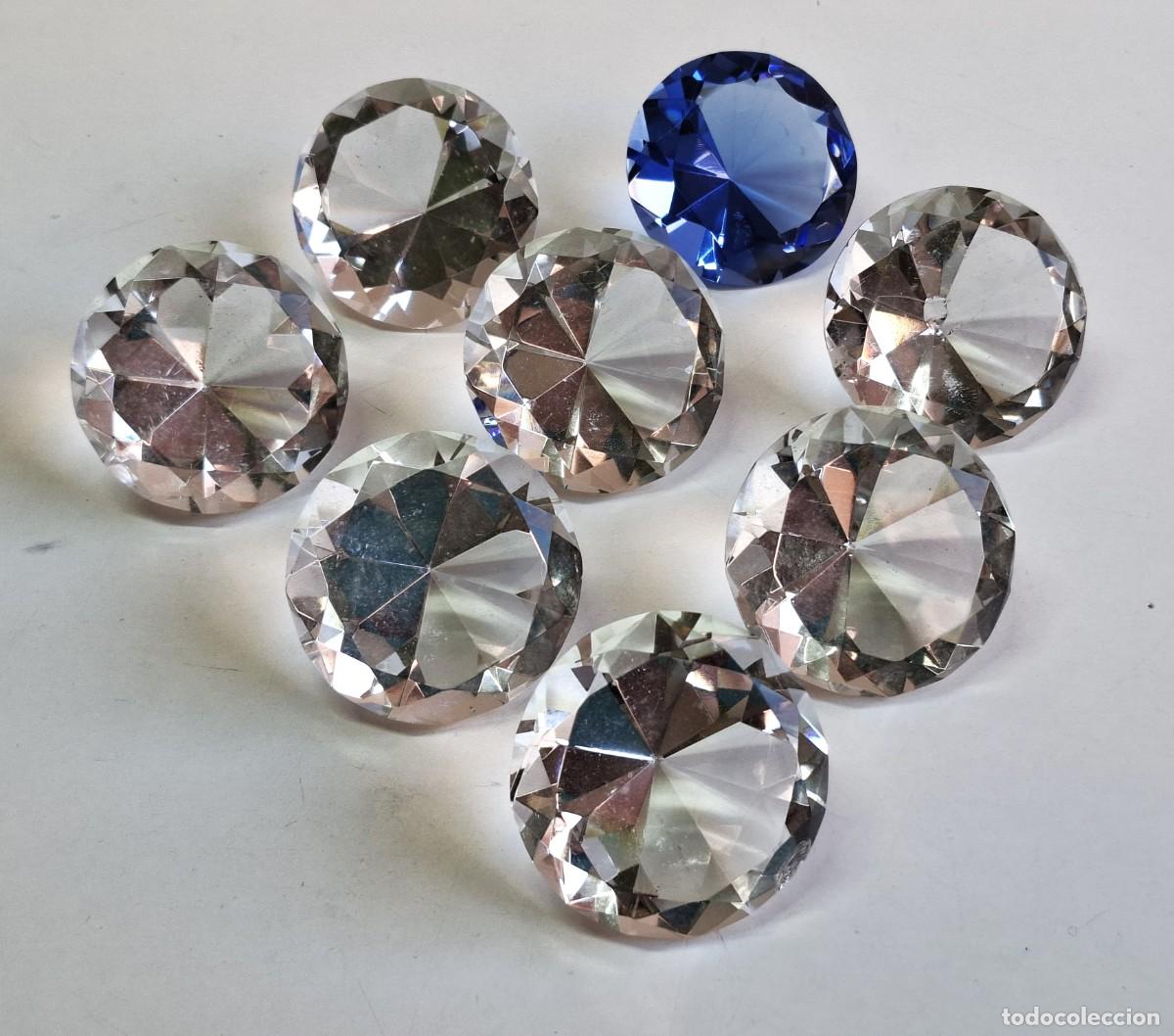 Vintage: 8 FIGURAS DE DIAMANTES DE CRISTAL VIDRIO DECORATIVOS - 6.CM DIAMETRO X 4.CM ALTO CADA UNO