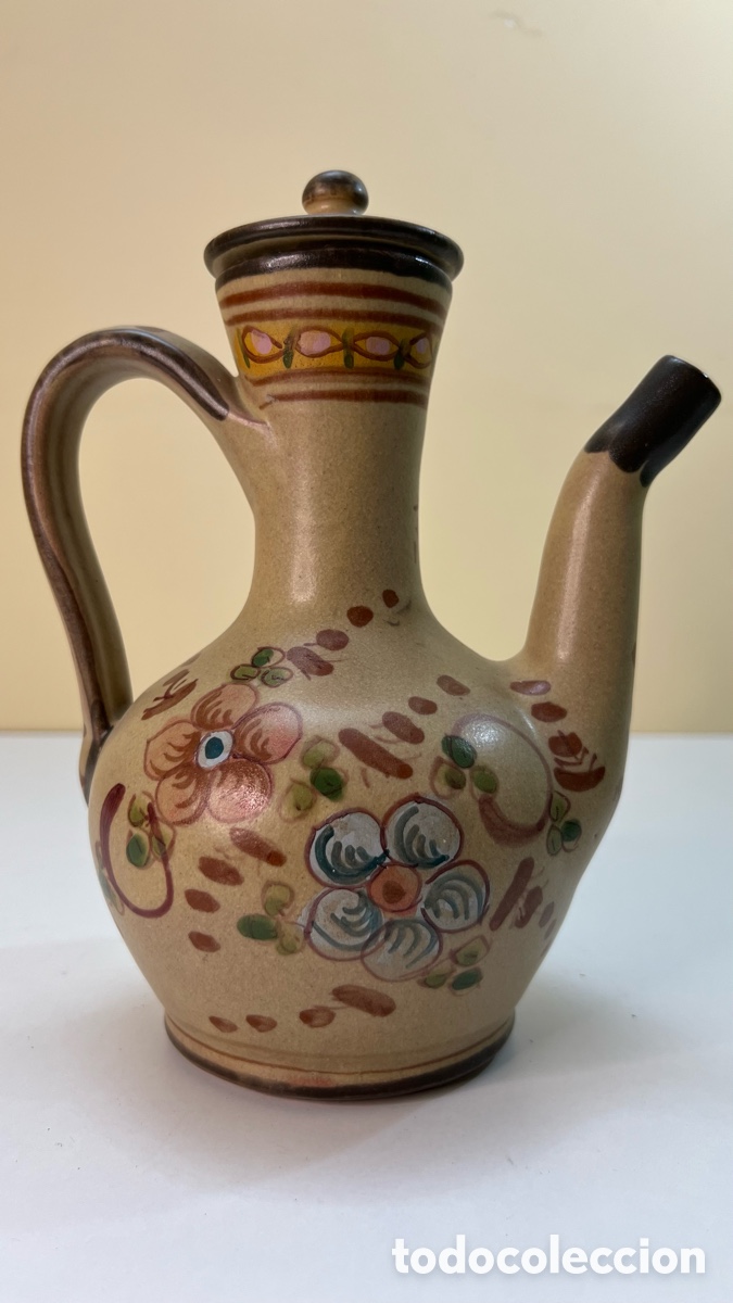 Vintage: ANTIGUA TETERA JARRA DE CERAMICA VIDRIADA PINTADA A MANO , ALGARVE ( PORTUGAL )