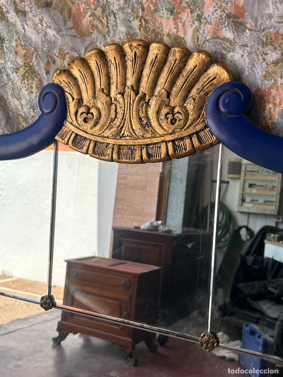 Vintage: Gran espejo de pared Azul - Foto 5