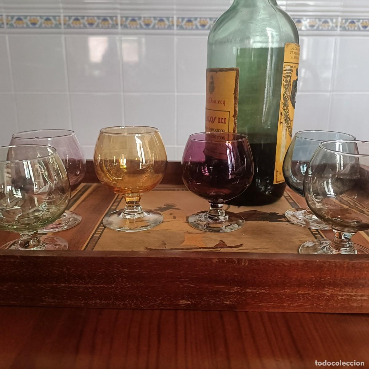 Vintage: Copas de Brandy cristal de color