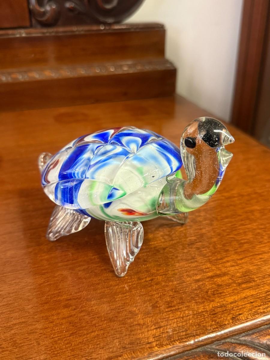 Vintage: Tortuga de cristal soplado