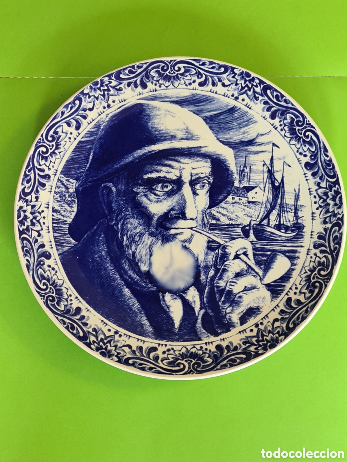 Vintage: Plato de porcelana decoracion. Belgica