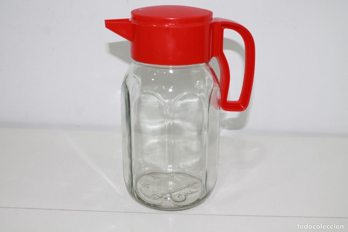 Vintage: JARRA CRISTAL VINTAGE SOLMAZ MERCAN 2 LITROS TAPA ROJA A&Ntilde;OS 70/80