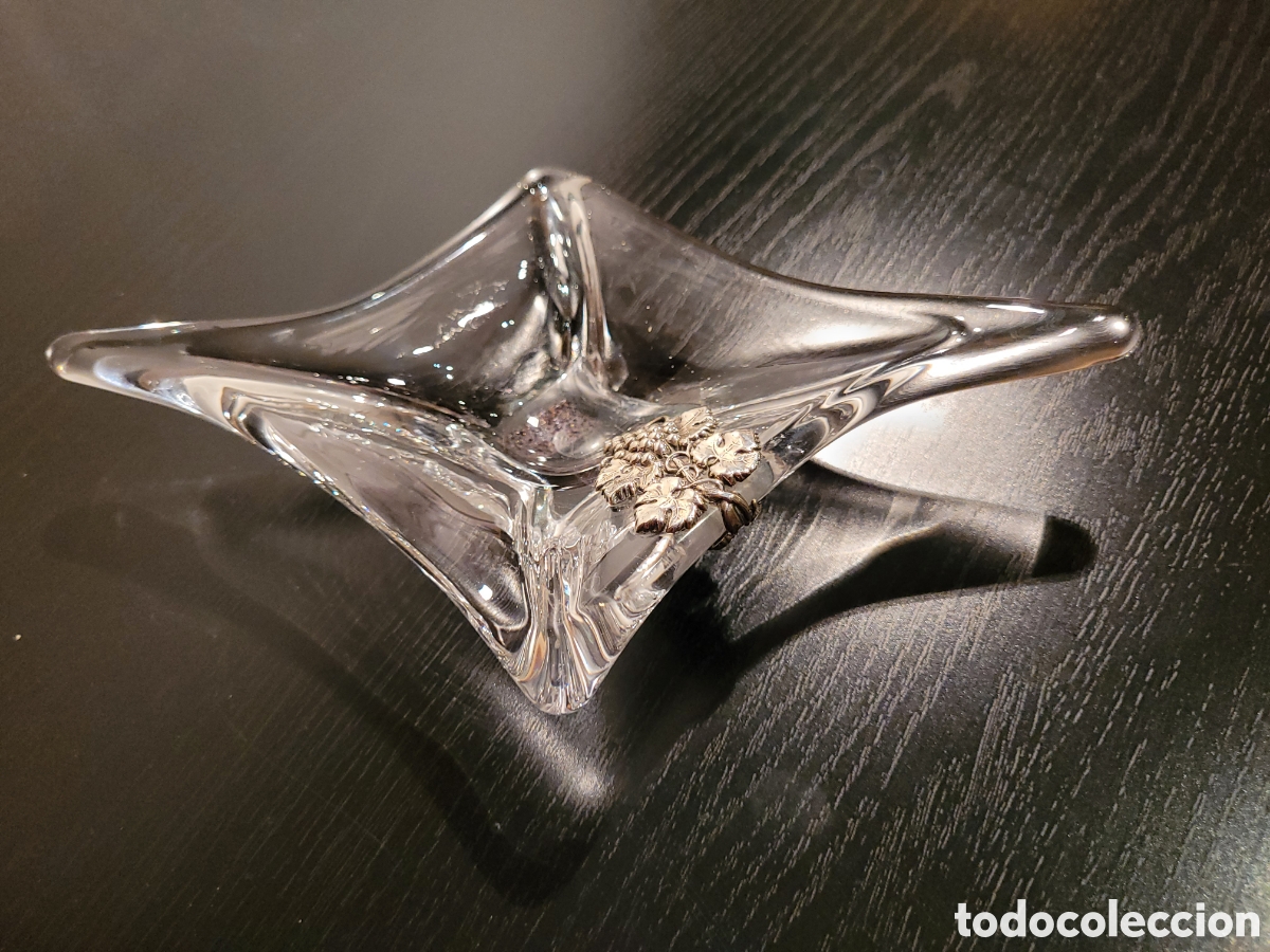 Vintage: CENICERO DE CRISTAL Y PLATA. - Foto 4